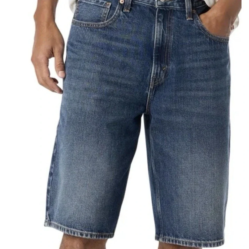 Levi Strauss Signature Men's Loose Fit Blue Denim Shorts 12